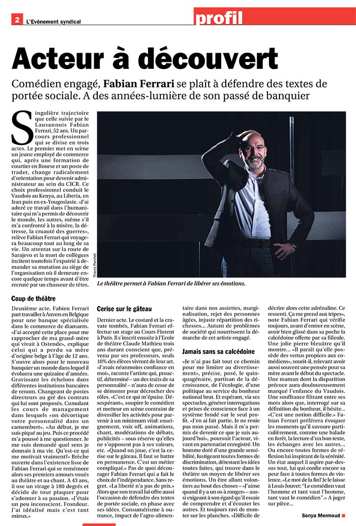 Critique L'Ev�nement syndical: Acteur � d�couvert