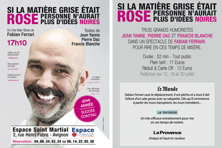 Affiche recto verso: Si la mati�re grise �tait rose personne n'aurait plus d'id�es noires